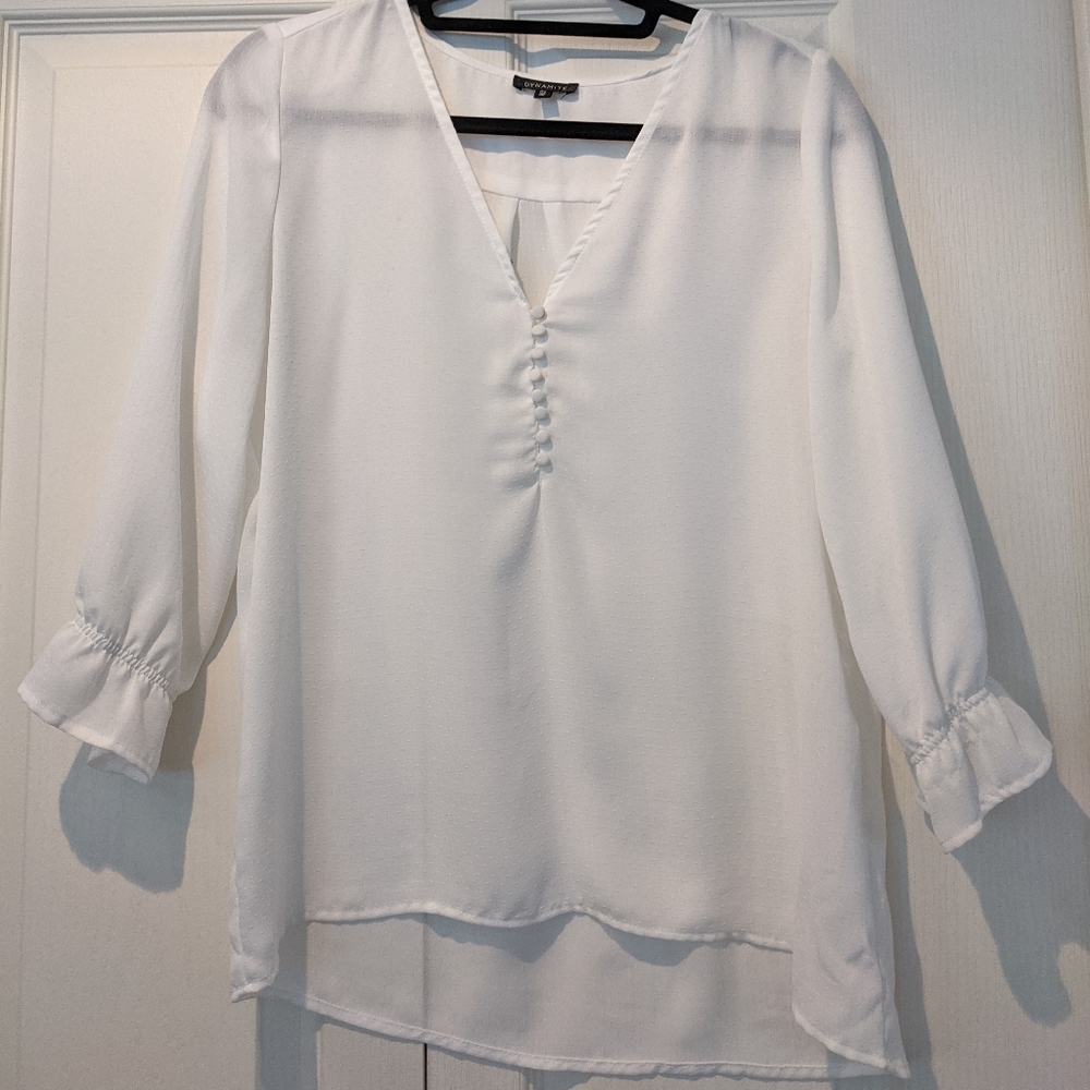Dynamite Long Sleeve Blouse with Buttons